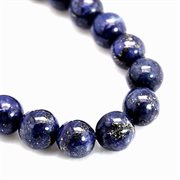 Lapis Lazuli perler. Naturlig. Mørkeblå. 6.5 mm